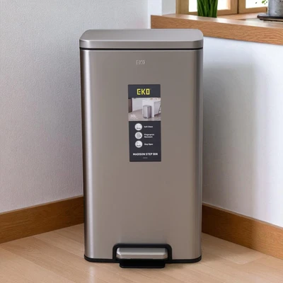 Gambar Eko Madison Tempat Sampah Pedal Stainless Steel 30 Liter - Silver Matt