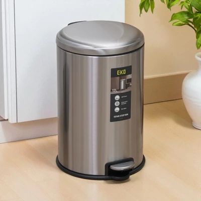 Gambar Eko Genie Tempat Sampah Pedal Stainless Steel 12 Liter - Silver Matt
