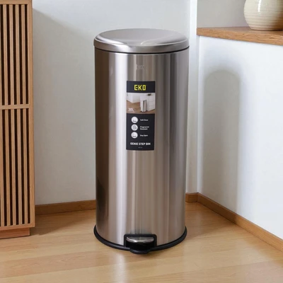Gambar Eko Genie Tempat Sampah Pedal Stainless Steel 30 Liter - Silver Matt