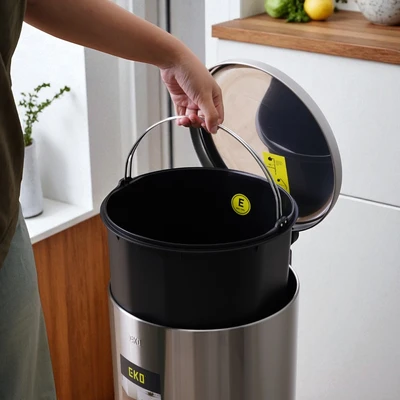 Gambar Eko Genie Tempat Sampah Pedal Stainless Steel 30 Liter - Silver Matt
