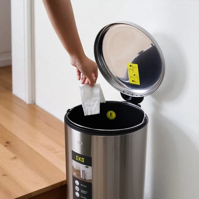 Gambar Eko Genie Tempat Sampah Pedal Stainless Steel 30 Liter - Silver Matt