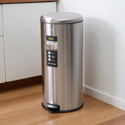Gambar Eko Genie Tempat Sampah Pedal Stainless Steel 30 Liter - Silver Matt