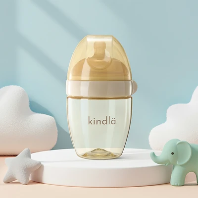 Gambar Kindla Botol Susu Bayi Ultra Wide Neck 180 ml - Krem