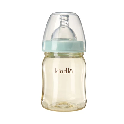 Gambar Kindla Botol Susu Bayi Wide Neck 160 ml - Krem/Biru