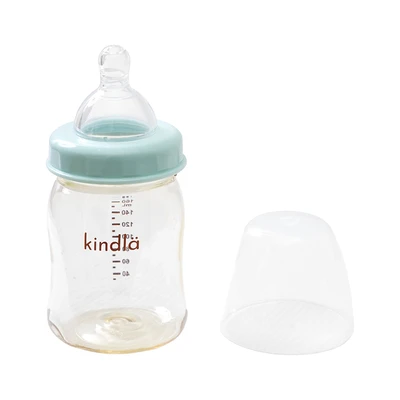 Gambar Kindla Botol Susu Bayi Wide Neck 160 ml - Krem/Biru