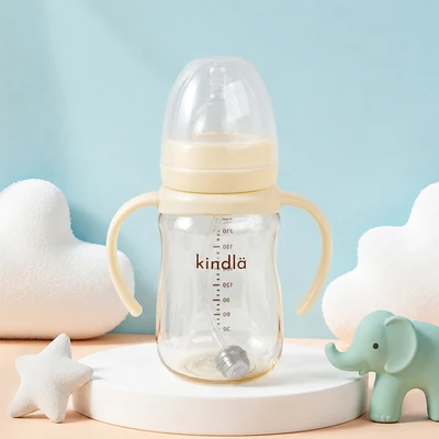 Gambar Kindla Botol Susu Bayi PPSU Wide Neck 240 ml - Krem Vanilla