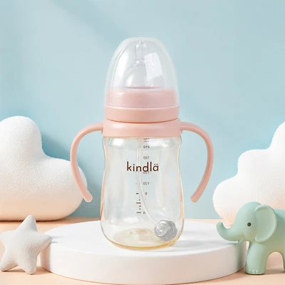 Gambar Kindla Botol Susu Bayi PPSU Wide Neck 240 ml - Pink