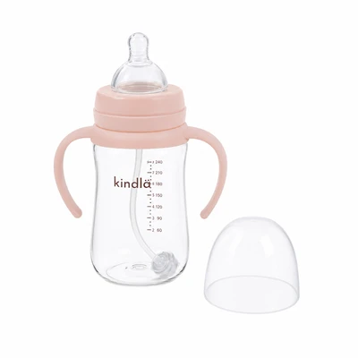 Gambar Kindla Botol Susu Bayi PPSU Wide Neck 240 ml - Pink
