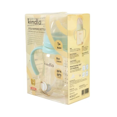 Gambar Kindla Botol Susu Bayi PPSU Wide Neck 240 ml - Biru