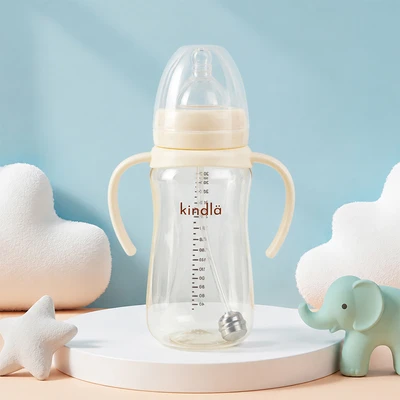 Gambar Kindla Botol Susu Bayi PPSU Wide Neck 300 ml - Krem Vanilla