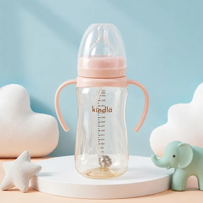 Gambar Kindla Botol Susu Bayi PPSU Wide Neck 300 ml - Pink