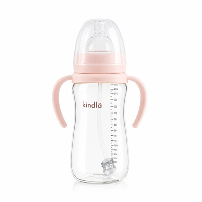 Gambar Kindla Botol Susu Bayi PPSU Wide Neck 300 ml - Pink