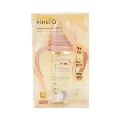 Gambar Kindla Botol Susu Bayi PPSU Wide Neck 300 ml - Pink