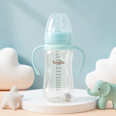 Gambar Kindla Botol Susu Bayi PPSU Wide Neck 300 ml - Biru