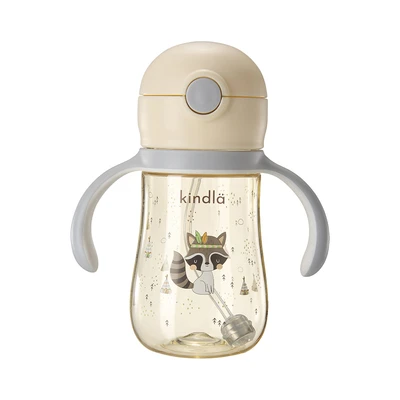 Gambar Kindla Botol Minum Anak Dengan Sedotan & Push Cap PPSU 300 ml - Putih Vanilla