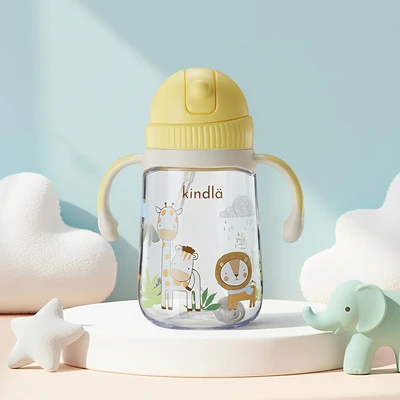 Gambar Kindla Botol Minum Anak Dengan Sedotan & Lift Cap Tritan 360 ml - Kuning