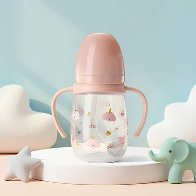 Gambar Kindla Botol Minum Anak Dengan Sedotan Plastik PP 240 ml - Pink