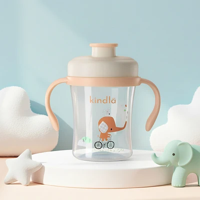 Gambar Kindla Mug Training Bayi Dengan Dot Sippy Plastik PP 240 ml - Peach