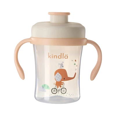 Gambar Kindla Mug Training Bayi Dengan Dot Sippy Plastik PP 240 ml - Peach