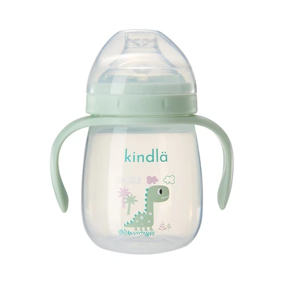 Gambar Kindla Botol Minum Training Bayi Dengan Dot Sippy Plastik PP Dino 240 ml - Hijau