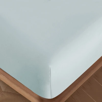 Gambar Informa 100x200 cm Seprai Single Katun Fitted - Biru Muda