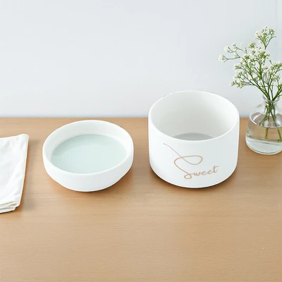 Gambar Appetite Set 2 pcs Neva Stoples Keramik Bone China Stackable - Putih