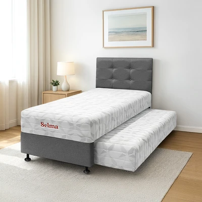 Gambar Selma 100x200 cm Soica Tempat Tidur Sorong - Abu-Abu