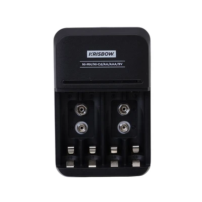 Gambar Krisbow Charger Baterai 4 Slot AA/AAA/9V - Hitam