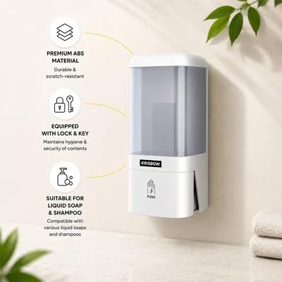 Gambar Krisbow Dispenser Sabun Cair Plastik ABS 1200 ml MRSDS1200WH - Putih