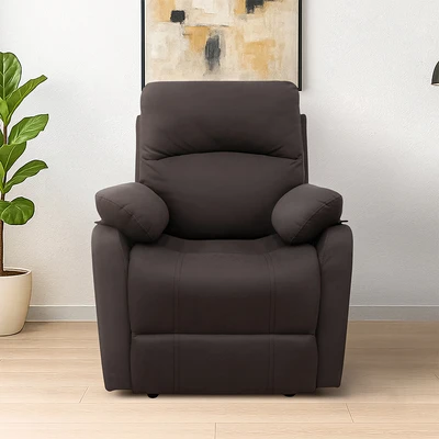 Gambar Informa Sandy Sofa Recliner Fabric 1 Seater - Cokelat Tua