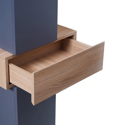 Gambar Acroz Amora Kabinet Samping Kamar Mandi PVC - Abu-Abu/Cokelat
