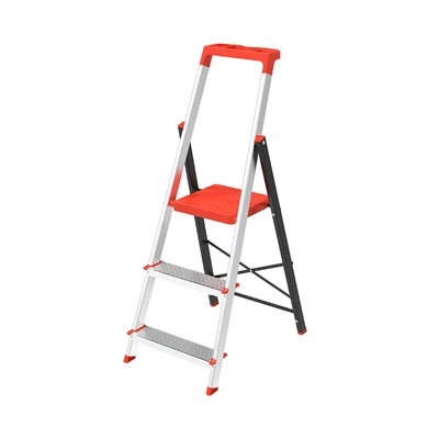 Gambar Fixsteps 1.1 mtr Tangga Lipat Besi Dengan Tray 3 Step - Silver