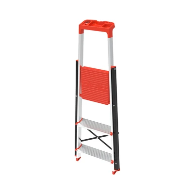 Gambar Fixsteps 1.1 mtr Tangga Lipat Besi Dengan Tray 3 Step - Silver