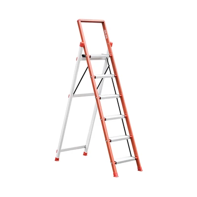 Gambar Azko 1.6 mtr Tangga Lipat Aluminium & Steel 6 Step Saving Save - Merah/Putih