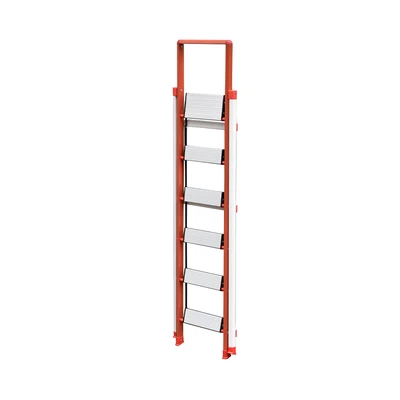 Gambar Azko 1.6 mtr Tangga Lipat Aluminium & Steel 6 Step Saving Save - Merah/Putih