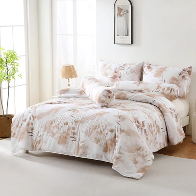 Gambar Sleeplite 160x200 cm Set 6 Pcs Seprai Queen Microfiber Flower Cotton