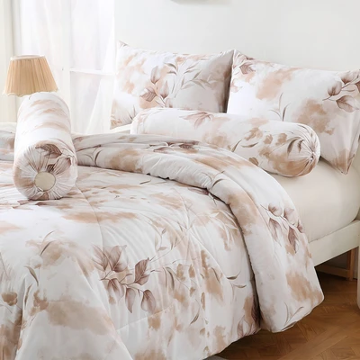 Gambar Sleeplite 180x200 cm Set 6 Pcs Seprai King Microfiber Flower Cotton
