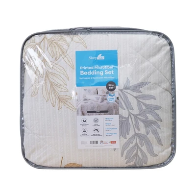 Gambar Sleeplite 180x200 cm Set 6 Pcs Seprai King Microfiber Flower Leaf