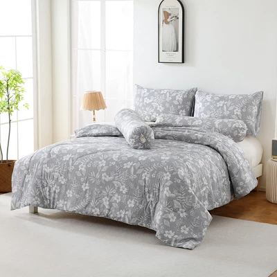 Gambar Sleeplite 180x200 cm Set 6 Pcs Seprai King Microfiber Flower Hibiscus