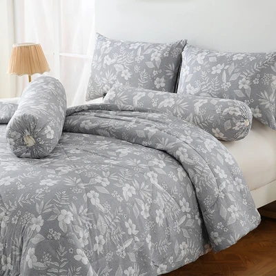 Gambar Sleeplite 180x200 cm Set 6 Pcs Seprai King Microfiber Flower Hibiscus