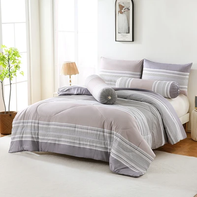 Gambar Sleeplite 160x200 cm Set 6 Pcs Seprai Queen Microfiber Stripe Urban