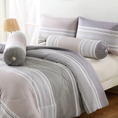 Gambar Sleeplite 160x200 cm Set 6 Pcs Seprai Queen Microfiber Stripe Urban