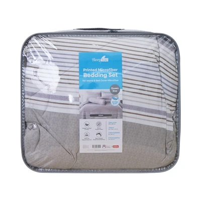 Gambar Sleeplite 160x200 cm Set 6 Pcs Seprai Queen Microfiber Stripe Urban