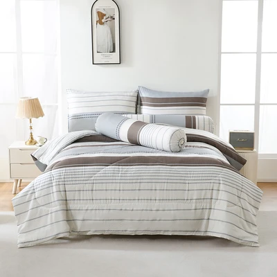 Gambar Sleeplite 180x200 cm Set 6 Pcs Seprai King Microfiber Stripe Tide