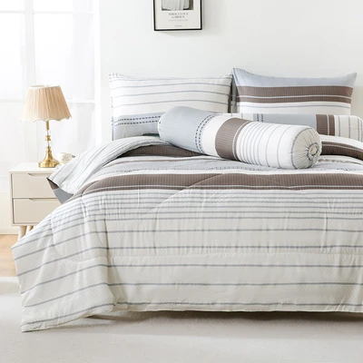 Gambar Sleeplite 180x200 cm Set 6 Pcs Seprai King Microfiber Stripe Tide