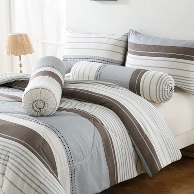 Gambar Sleeplite 180x200 cm Set 6 Pcs Seprai King Microfiber Stripe Tide