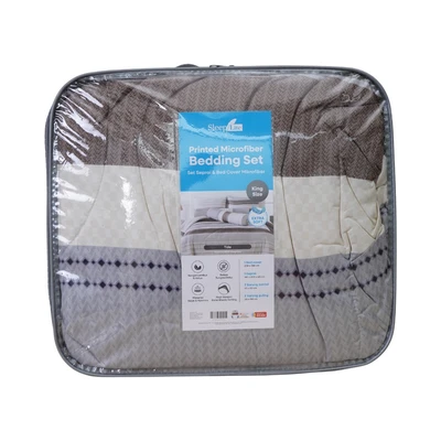 Gambar Sleeplite 180x200 cm Set 6 Pcs Seprai King Microfiber Stripe Tide