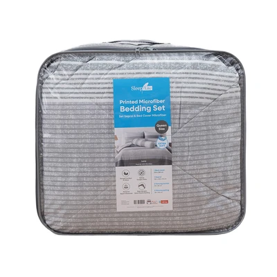 Gambar Sleeplite 160x200 cm Set 6 Pcs Seprai Queen Microfiber Stripe Luno