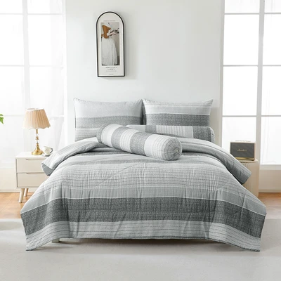 Gambar Sleeplite 180x200 cm Set 6 Pcs Seprai King Microfiber Stripe Luno