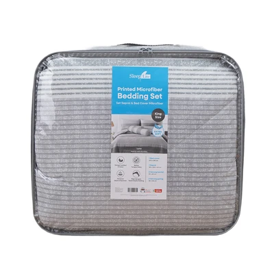 Gambar Sleeplite 180x200 cm Set 6 Pcs Seprai King Microfiber Stripe Luno